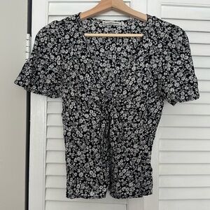 Abercrombie Floral Tie Front Top